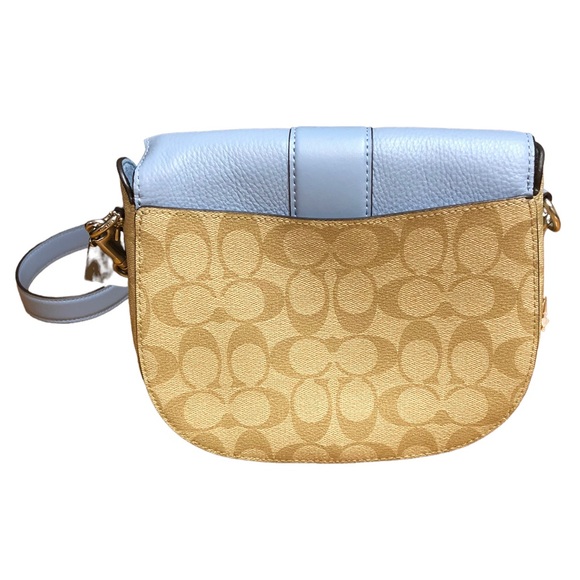 COACH C2806 Georgie Saddle Bag In Signature Canvas Blue - Picture 4 of 11